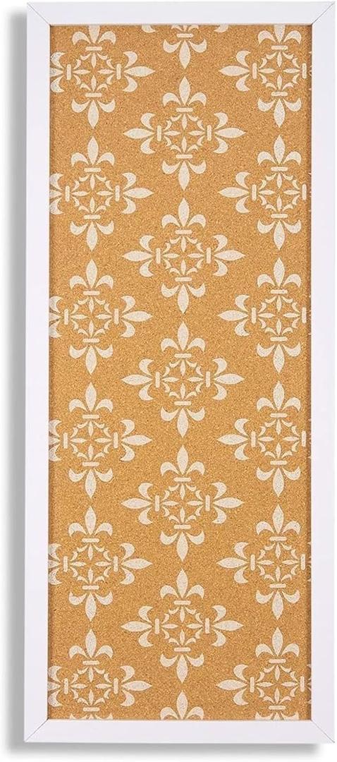Juvale Decorative Cork Bulletin Boards for Walls (10 x 24 in) - White Frame Pin Board for Office, Bedroom & Room Decor