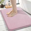 OLANLY Thick Memory Foam Bath Mat Rug 24x16, Extra Soft Absorbent Bathroom Rug, Quick Dry Bath Mats, Non-Slip, Machine Washable Carpet for Bathroom, Tub and Shower, Home Decor Accessories, Dusty Rose