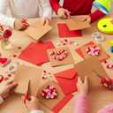 Motipuns 24 Pack Mother's Day DIY Card Making Kit Blank Card Envelopes with 1200 Colorful Pom Poms Balls Heart Decor for Make Your Own Craft Exchange Activity Scrapbook Gift(Pink, Red, White)