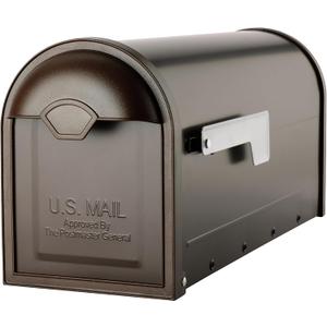 Architectural Mailboxes 8830RZ-10 Winston Post Mount Mailbox, Rubbed Bronze
