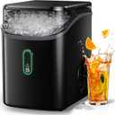 Silonn Nugget Ice Maker Countertop, Pebble Ice Maker with Soft Chewable Ice, One-Click Operation Ice Machine with Self-Cleaning, 33lbs/24H for Home,Kitchen,Office
