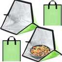 2 Pack Portable Foldable Solar Oven & Solar Cooker | Mini Camp Stove with Sun-powered Heating | Outdoor Cookware for Food Reheating & Compost Acceleration
