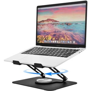 Laptop Stand for Desk, Adjustable Computer Stand with 360 Rotating Base, Laptop Riser Compatible with MacBook Air/Pro, Dell, HP, Lenovo and All 10-17'' Laptops