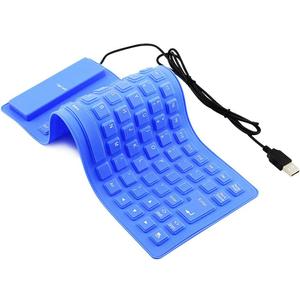 Foldable Silicone Keyboard, USB Wired 85 Keys Waterproof Rollup Silent Typing Soft Touch Keyboard for PC Notebook Laptop(Blue)