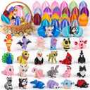 YILCER 48PCS Prefilled Easter Eggs & 3D Printed Animals Fidget Toys for Basket Stuffers, Goodie Bag Fillers, Classroom Prize Supplies, Unique Easter Basket Essentials Pocket Pets Party Favors