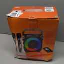 Karaoke Machine, Portable Bluetooth Speaker with 2 Wireless Microphones for Adults & Kids with Lights, Karaoke Microphone with PA System Supports USB/TF/FM/AUX for Home Party Home System Packages (Black)