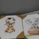 Sports Nursery Wall Art Baby Boys Room Canvas Pictures Safari Animal Wall Decor Jungle Nursery Prints Kids Poster Cute Painting Football Soccer Baseball Artwork for Bedroom 12x16x3 Inch Ready to Hang