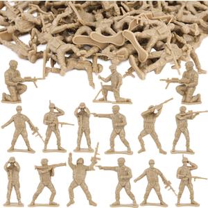 3 Otters 100PCS Army Men Toy Soldiers, Army Men Playset Plastic Soldier Figures Multiple Poses for Boys Birthday Gift Yellow