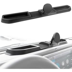 Magnetic Phone Mount Holder Fit for 2024+ Jeep Wrangler JL JLU&Gladiator JT Car Dashboard Multi-Mount Phone Holder Dash Tray for 2024 2025 Jeep JL/JT Accessories(2024+ 4X4, Not for 4XE)