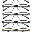 JOLISU 5PCS Reading Glasses Men - Blue Light Blocking Computer Metal Thin Frame Readers For Mens/Women ,Only 4 PCS
