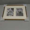 Frametory - 11x14 Aluminum Collage Picture Frame - Display 5x7 Pictures with 2 Openings Mat - Real Glass Front - Horizontal/Vertical Wall Mount - Bronze 1 Pack