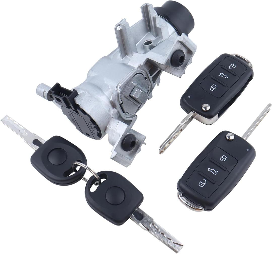 Ignition Switch Lock Cylinder w/Intelligent Key Shell Fit for 2006-2018 VW Jetta.2007-2011 Eos,2004-2011 Golf,2006-2009 Rabbit,Replace 1K0905851 1K0905851B
