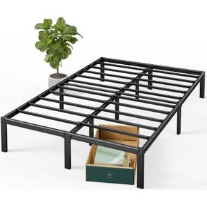 ZINUS 14 Inch Elias Metal Platform Bed Frame, Steel Support, No Box Spring Needed, Easy Assembly, Queen (Black)