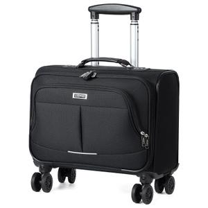 Rolling Laptop Bag With a Compact Combination Lock，Rolling Laptop Briefcase on Wheels for Women/Men Fits Up to 15.6Inch computer Bags Water Resistant for Work Travel and Business, Black