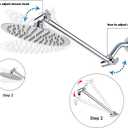 NearMoon Adjustable Shower Arm Universal Connection, Extension Arm, Adjust Angle to Upgrade Shower Experience, Easy to Install, Anti-leak (11 Inch, Chrome Finish)