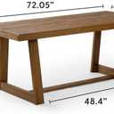Plank+Beam 72 Inch Farmhouse Dining Table, Solid Wood Rustic Kitchen Table, Large Wooden Rectangular Dinner Table for Dining Room, Home Office, Living Room Furniture, Easy Assembly, Pecan Wirebrush