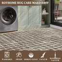 Door Mat Indoor Rugs for Entryway Checkered Small Rug 2x3 Washable Non-Slip Braided Geometric Print Soft Low-Pile Throw Carpet for Bedroom Kitchen Bathroom Entrance Tan Brown