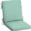 Arden Outdoor Midback Chair Cushion, 18 x 16.5, Rain-Proof, Fade Resistant 16.5 x 18, Aqua Leala