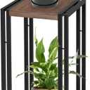 27.5 inch Tall Plant Stand Table, 2 Tier Plant Shelves Indoor Flower Pots Stand Holder Modern Corner Plant Stand Rack Shelves Square Plant Tables for Office Living Room, Balcony, Brown