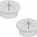 2 x [2 Pack] Desk Grommet 2 Inch Flexible Desk Hole Cover for Cables Desktop Equipment Wiring Management Cord for Home & Office Table Cables - White