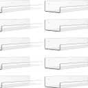upsimples 10 Pack Acrylic Shelves for Wall Storage, 15" Floating Bookshelves for Kids, Display Shelf Organizer for Bathroom, Bedroom, Living Room Decor, Kitchen, Clear
