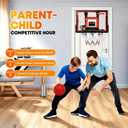 Indoor Basketball Hoop Pro for Kids, Over The Door Basketball Hoop Indoor with LED Light/Scoreboard/4 Balls- Upgraded Anti-Impact Backboard, Basketball Toys Gifts for 6 7 8 9 10 11 12 Year Old Boys