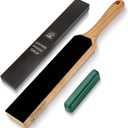 BeaverCraft Leather Strop Kit with Sharpening Polishing Compound Knife Stropping Block 14" Knife Sharpener Leather Strop for Knife LS6P1 Stropping Kit
