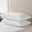 basic home King Size Goose Feather & Down Bed Pillow - 100% Odorless Sleep Pillow for Neck Support & Cooling Comfort - 233TC Cotton Cover with Anti-Poke Liner King 20x36