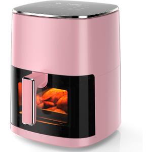 Sweetcrispy Air Fryer 6 Quarts with Window, 12-in-1 Square Airfryer Oven for Family, 400°F Rapid Air Crispy Technology, Roast Bake Dehydrate, Nonstick & Easy-Clean Basket