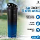 Ice Shaker Insulated Stainless Steel Shaker Bottle | 32oz, Navy/Black | Cold for 30+ Hours | Insulated Cup with Twist-on Agitator | Odor-Free Bottle for Protein Shakes, Water, Smoothies, Cocktails
