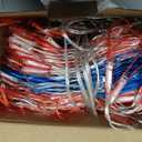DANLI American Flag String Lights, Waterproof 420 LED String Lights, US Flag Light with Plug, Net Light Holiday Decoration for Garden Patio July 4th National Day Independence Memorial Day