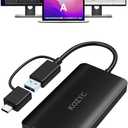 KOZYC USB 3.0 to HDMI Splitter Extended Display Dual Monitors, USB 3.0-A/C to Dual HDMI Adapter 4K@30Hz+1080p@60Hz Compatible MacBook/MacBook Pro Air Dell (MST Support MacOS/Windows)