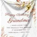 Jnufoju Grandma Birthday Gifts from Granddaughter, Best Birthday Gifts for Grandma, Grandmother Birthday Gifts from Grandchildren, Birthday Presents for Grandmother Throw Blanket 60 x 50 Inch