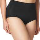 Warner's Women's No Pinching No Problems Modern Brief Panty (9, Rich Black)