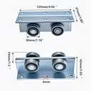 4 Wheel Heavy Duty Trolley Assembly Roller for Barn Doors or Shed Sliding Doors, Compatible with 1-5/8" Wide or All 1-5/8" or Taller Strut Channel(2 Packs)