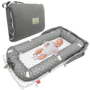 Baby Lounger, Foldable Portable Infant Lounger, Soft Breathable Baby Nest Cover, Suitable for 0-24 Months Newborn Baby Lounger,Home Travel Dual-Purpose Baby Nest(Grey)