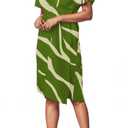 Hostoyo Plus Size Wrap Dress for Women Casual Black Dresses Soft Stretchy Knee-Length Sweetheart Neckline Work Party Wedding (Green, XL)
