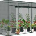 SUNYRISY Garden Plant Netting Crop Cage for Garden Raised Bed, 9.8 x 3.3 x 6 Ft Plant Cover Cage Protectors from Animal for Outdoor Plants with Frame and Zippered Door
