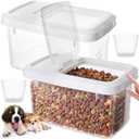 2 Pack Airtight Dog Food Storage Container, 16.5 Lbs Clear Pet Food Storage Bin with 2 Measuring Scoops for Pet Dog Cat Rice Grain Treat