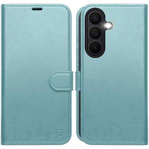 OCASE Compatible with Samsung Galaxy S26 Plus Wallet Case, PU Leather Flip Folio Case with Card Holders RFID Blocking Kickstand [Shockproof TPU Inner Shell] Protective Phone Cover 2026, Ice Blue
