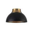 Dusklark 3 Light Black Gold Semi-Flush Mount Ceiling Light Hammered | 11.8" Metal Hallway Light Fixtures with Dome Shade, Industrial Farmhouse Bedroom Light Fixture for Kitchen Island Dining Room