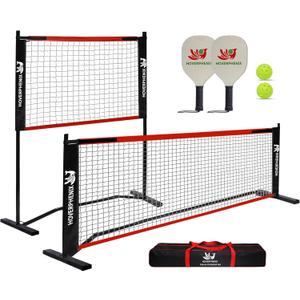 Hoverphenix 10FT Mini Pickleball Net, 4FT Adjustable Height Dink Training Rebounder Net with Paddles Set of 2, Pickleballs and Carry Bag for Outdoor Indoor Driveway Game, Easy Setup