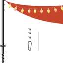 Shade Sail Poles, 12 FT Outdoor Sun Shade Sail Pole with Spiral Drill Bit, Support Awning Canopy Outdoor Heavy Duty Poles for Garden Yard Backyard(1 Pack