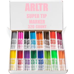 Washable Markers Bulk, Bulk Pack of 320 in 16 Vibrant Colors with Super Tip - Perfect for Kids' Classrooms & Teachers