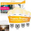 Neporal LITE PRO Rechargeable Light Bulbs, 2600mAh Large Battery Backup Light Bulbs, Perfect As Emergency Lights for Home, Hurricane Prepareness Item, E26/E27 (Soft White-2600mAh)
