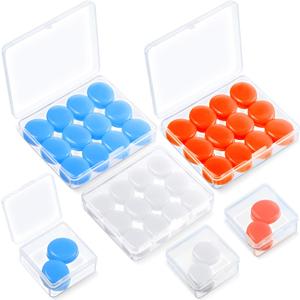 Frienda 21 Pairs Ear Plugs for Sleeping Reusable Moldable Silicone Earplugs Soft Noise Cancelling Earplugs Sound Blocking Ear Plugs with Case for Swimming Concert 32dB NRR (White, Blue, Orange)