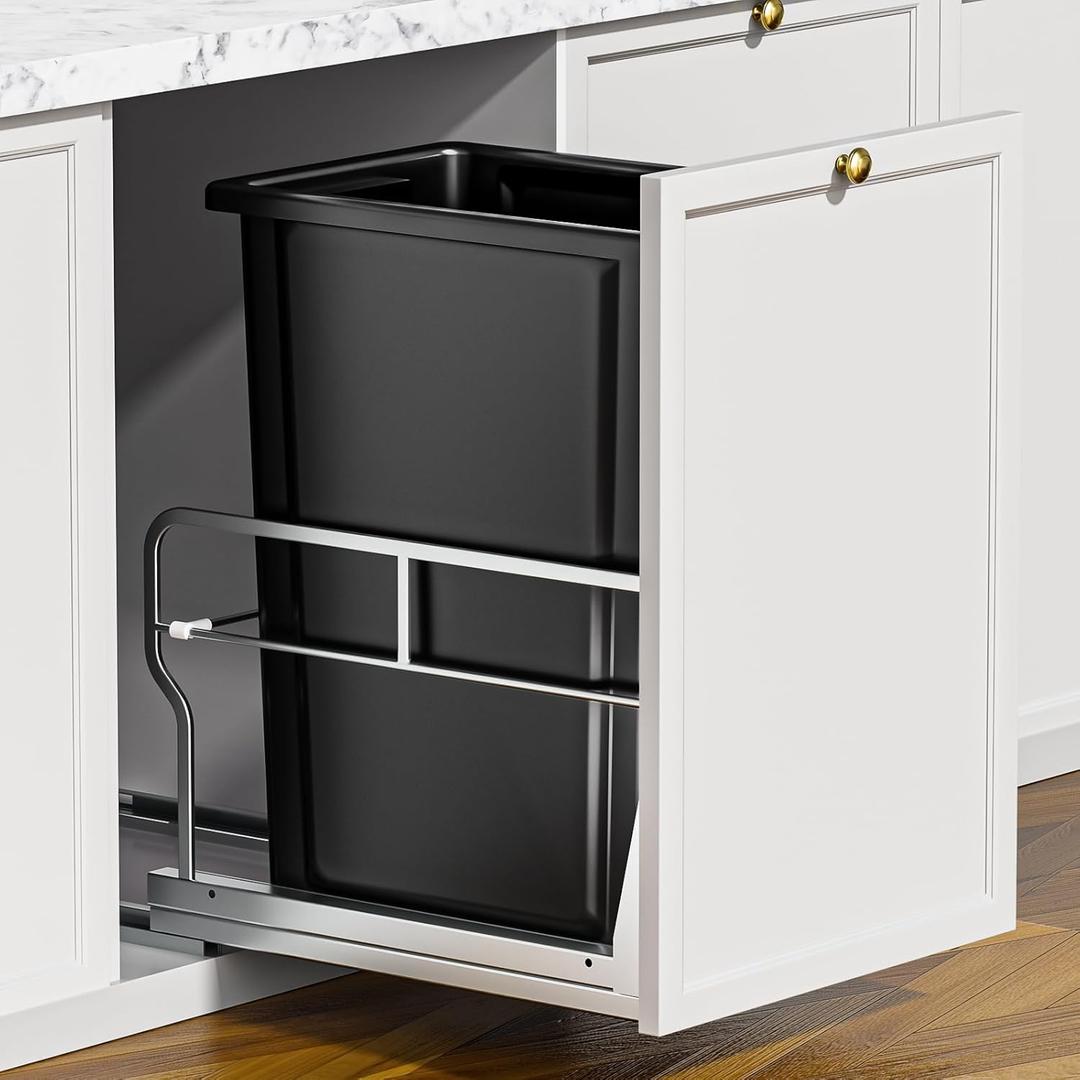 Insputer 8 Gal Pull Out Trash Can Under Cabinet with Soft-Close Slides
Space Saving, Heavy Duty, Under Sink Garbage Bin Kit, Ideal for Home Kitchen, Laundry, Requires Min Cabinets 12" W X 18" D