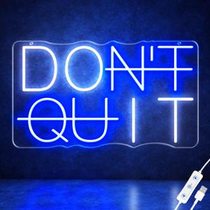 HAJAE Dimmable Don't Quit Neon Sign for Wall Decor, USB LED Light for Home Gym Bedroom Man Cave Office, DO IT Inspirational Gamer Room Decorations