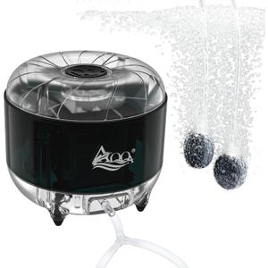 AQQA Fish Tank Air Pump,8W/12W Powerful Adjustable Aquarium Air Pumps,Ultra-Silent Oxygen Bubble Pump,for Freshwater and Saltwater,with 2 Air Stone,Air Hose,2 Check Valves