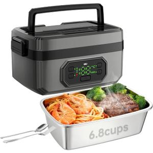 Eosyrennis 24000mAh Rechargeable Cordless Electric Lunch Box for Adults, 1.6L Food Warmer with Timer & Leak-Proof, Portable Self-Heating Container for Office, Car, Travel, Outdoor